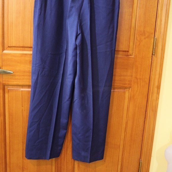 Escada Margaretna Ley Vintage Germany Blue High Waist Trouser Slacks Pants 42 - Picture 6 of 12